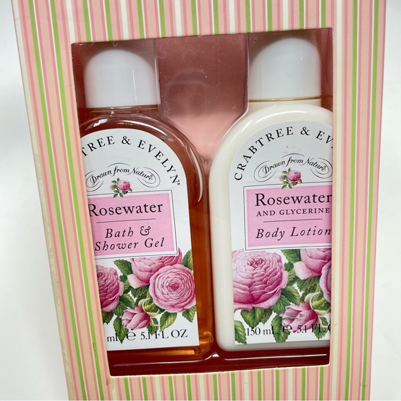 NWT Crabtree and Evelyn Rosewater Duo Shower Gel and Body Lotion Gift Set - Picture 5 of 5
